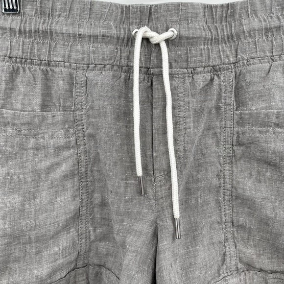 Athleta Cabo Linen 4” Short in Osprey Grey Drawstring Waist Casual Sporty Travel - Picture 10 of 16